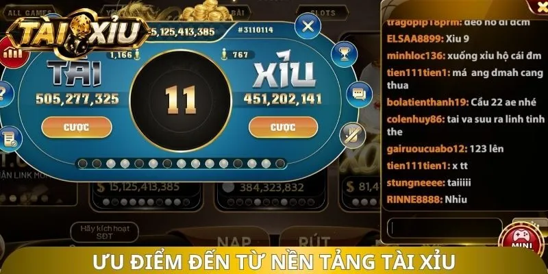 Ưu điểm đến từ nền tảng tài xỉu